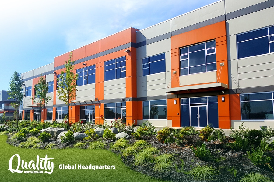 The exterior of Quality Horticulture's Burnaby headquarters and distribution warehouse.